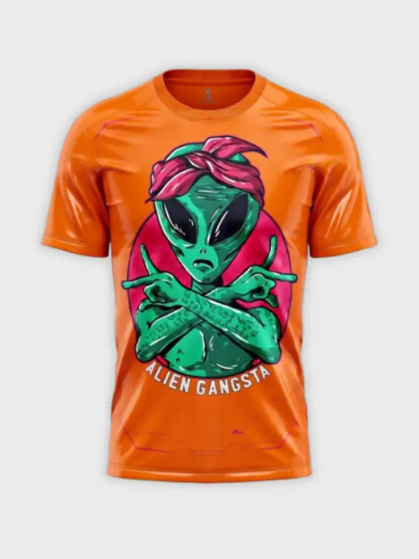 Camiseta Alien Gangsta Laranja